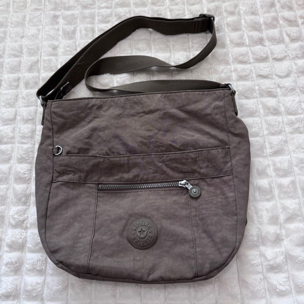 Kipling Bailey Brown Crossbody Messenger Shoulder Bag ~ Nylon Travel Everyday - Picture 2 of 9